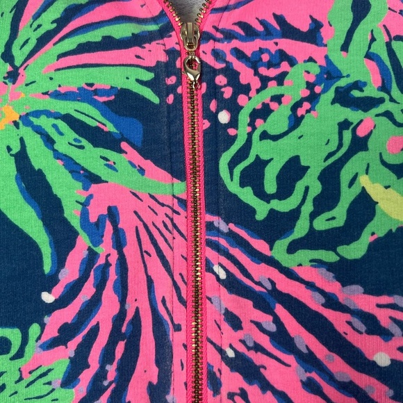 Lilly Pulitzer Women's Size XS Indigo All A Glow Skipper Popover Half Zip Top - Picture 3 of 9
